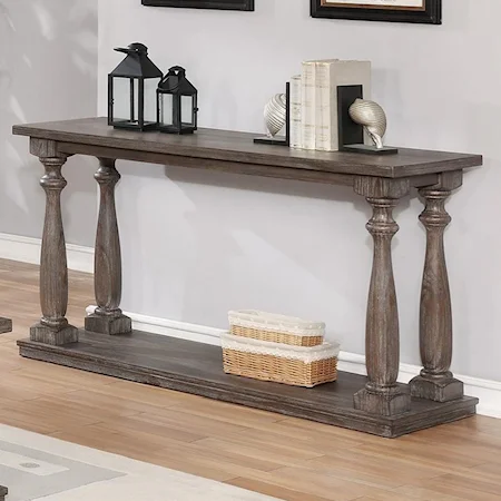 Transitional Sofa Table with Turned Legs